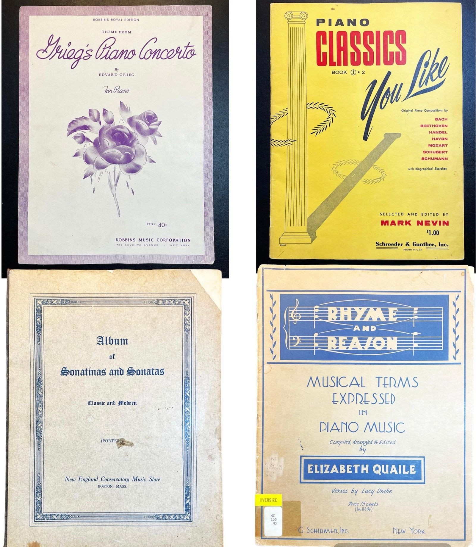 4 Sheet Music Booklets, Theme from GRIEG'S PIANO CONCERTO, 2 Booklets from Elizabeth Quaile & Mark (1 of 20)