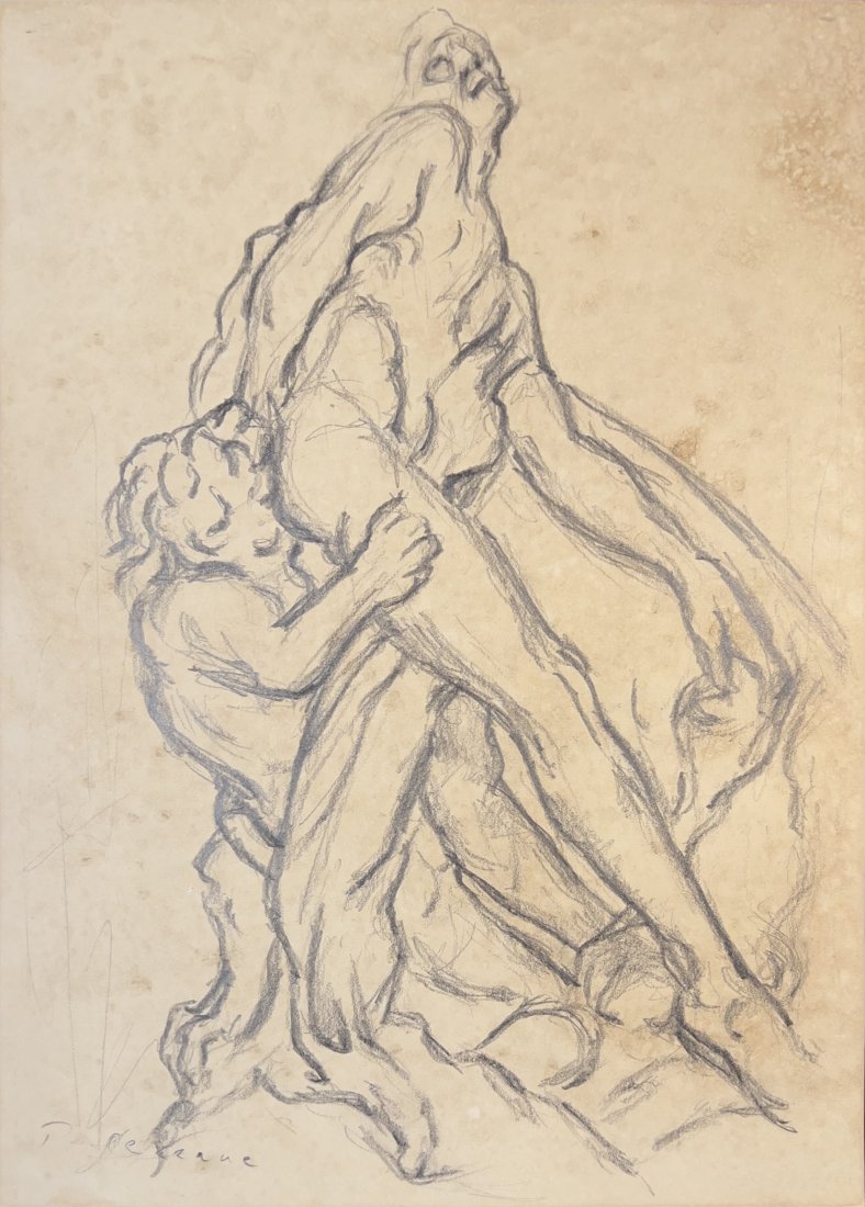 Milo of Croton Graphite Study / Sketch / Drawing after Paul Cézanne (1 of 1)