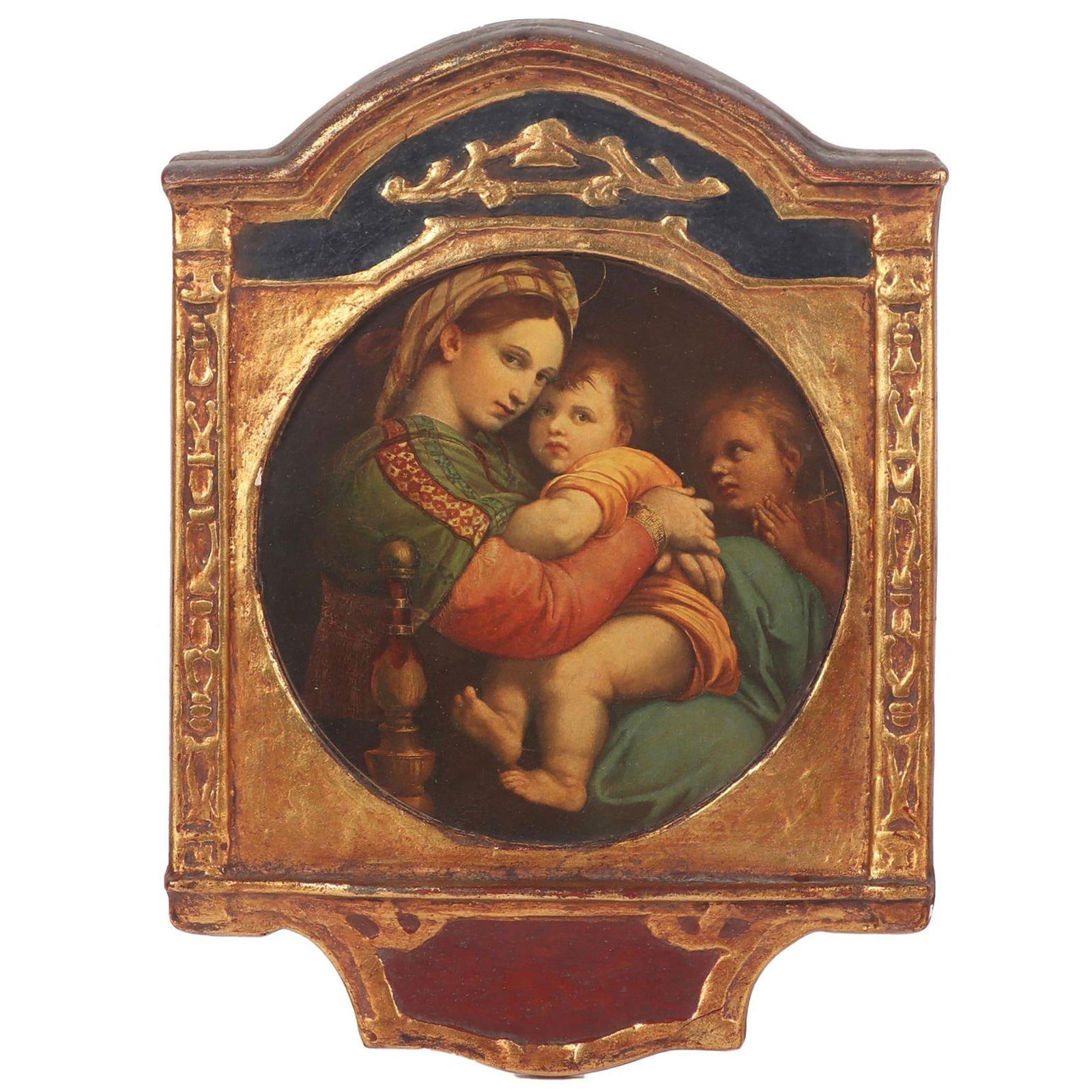 Fine Antique Oil Painting THE MADONNA DELLA SEDIA After Raphael (1 of 4)