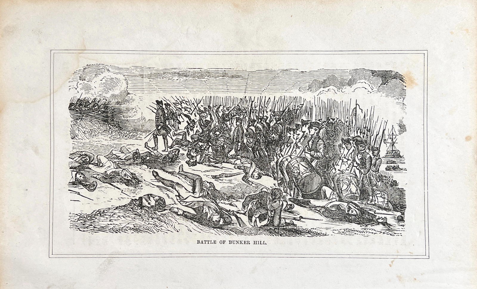 Antique 19th c. Engraving of the Battle of Bunker Hill (1 of 1)
