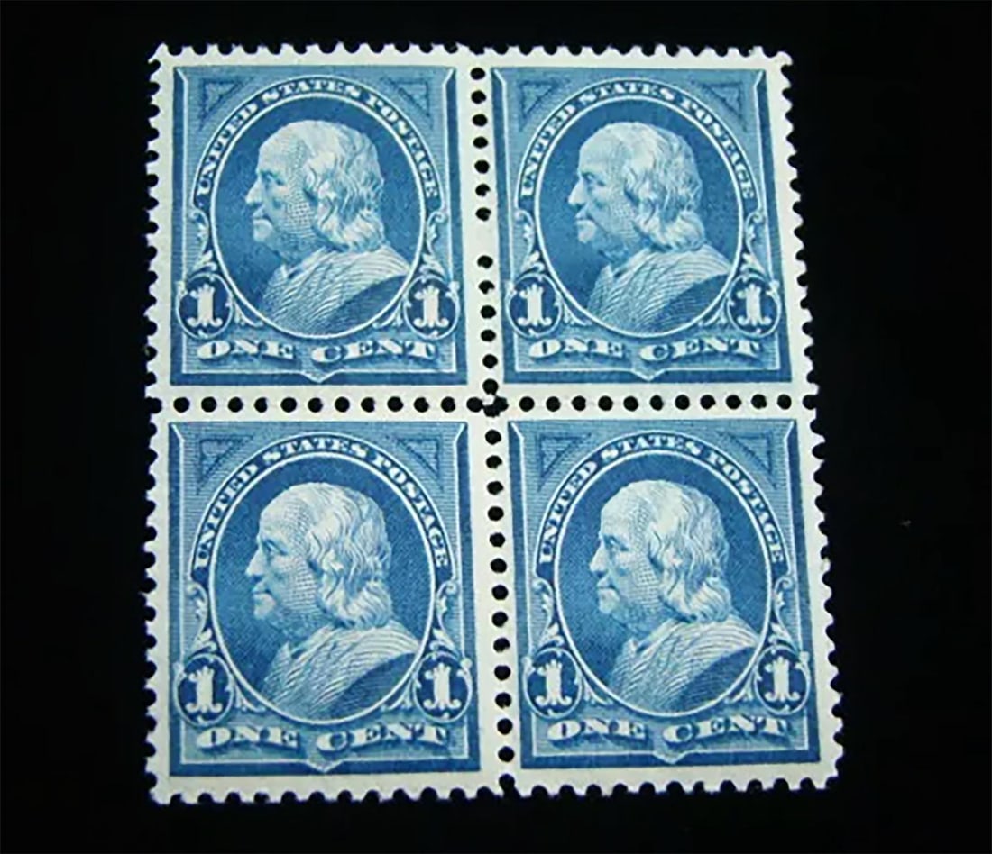 Antique U.S. Scott #264 Block of 4 Mint Never Hinged Franklin Stamp (1895) (1 of 2)