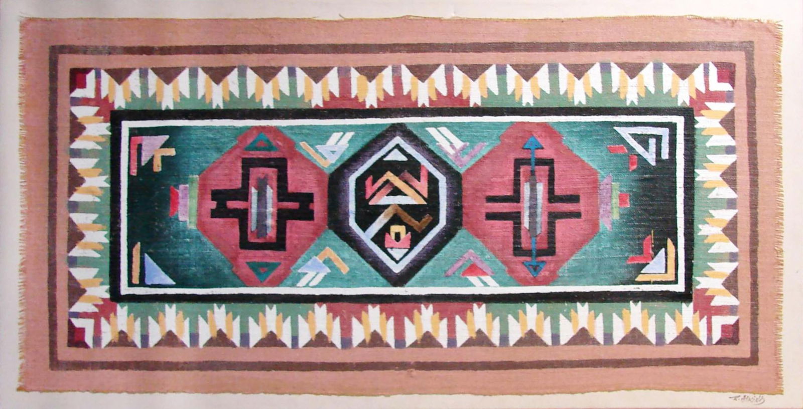 Large Southwestern Native American Pueblo Oil Painting by Ron Atkins (1 of 1)