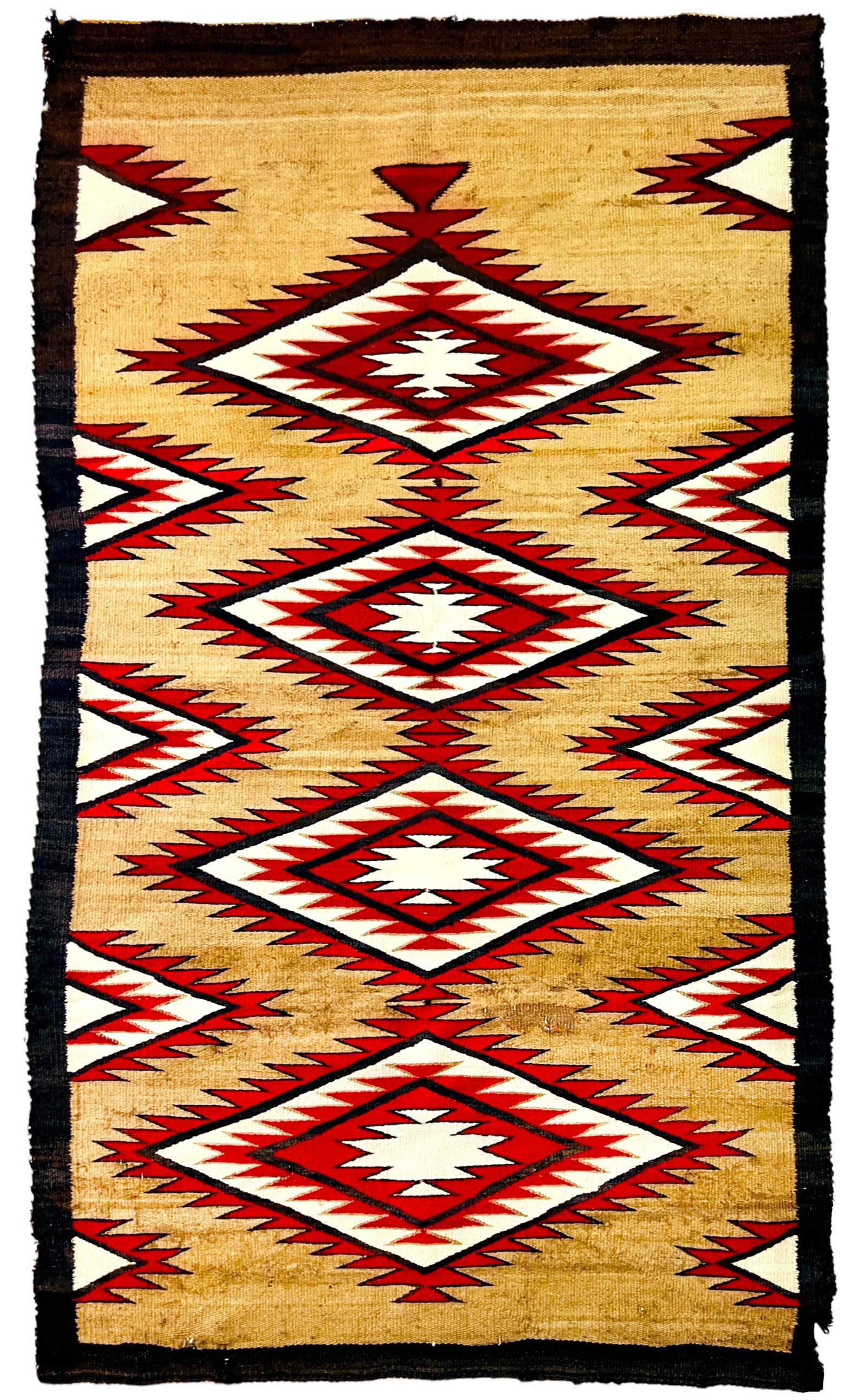 Handwoven Early Navajo Ganado Eye Dazzler Wool Rug, c. 1910-20s (1 of 2)