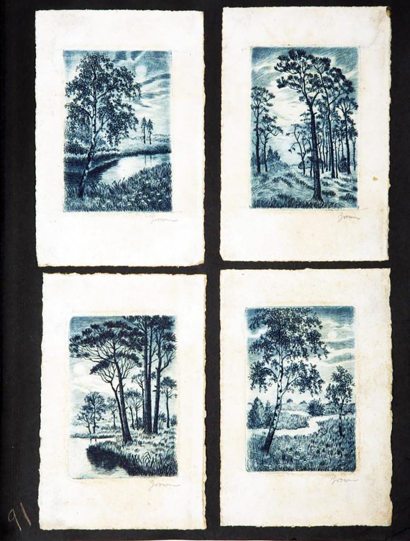 Collection of 250+ Signed Antique Woodblocks, Etchings, Engravings (1 of 20)