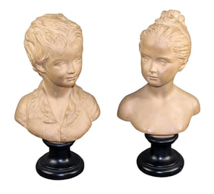 Pair Of Antique Italian Porcelain Sculptures, Jean-Antoine Houdon