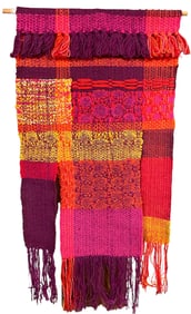 Rare Vintage Libby Van Buskirk Handwoven Wall Art Tapestry