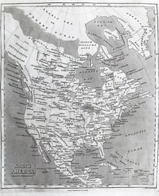 1815 Antique Map of U.S. / North America by Thomas Clerk