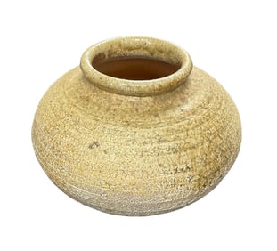 Vintage Japanese Ash Glazed Pottery Vessel