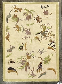 Antique Chinese Silk & Wool Hand-Knotted Khotan Rug