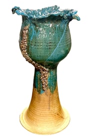Hand Thrown Studio Pottery Goblet Vase / Planter