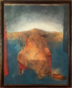 Rare Philip Hershberger Encaustic Painting 3 STORIES