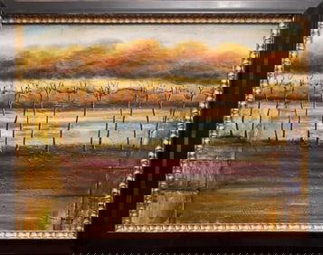 Michael Klung Mixed Media Landscape Painting BLENDING COLORS II