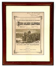 Antique 19th c. Original Black Minstrel Music DEM GOLDEN SLIPPERS