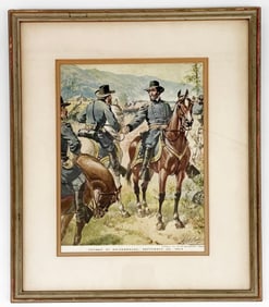 Antique Civil War Lithograph BATTLE OF CHICKAMAUGA after Henry Alexander Ogden