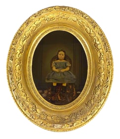 Antique Civil War 1863 Ambrotype Portrait Photograph of Young Girl