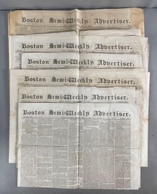 Collection of 6 Civil War Dated Boston Newspapers