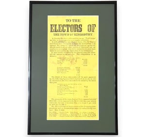 Rare Antique Civil War Era Circular of Kingsbury, Tennessee, 1864