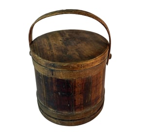 Rare Antique Centennial Primitive Firkin Bucket