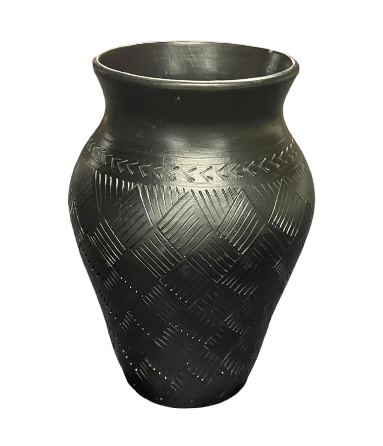 Vintage Louise Bigmeat Maney Cherokee Blackware Pottery Vessel (1 of 3)