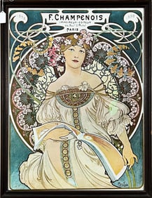 Alfons Mucha. F. Champenois Imprimeur-Éditeur Advertisement Poster
