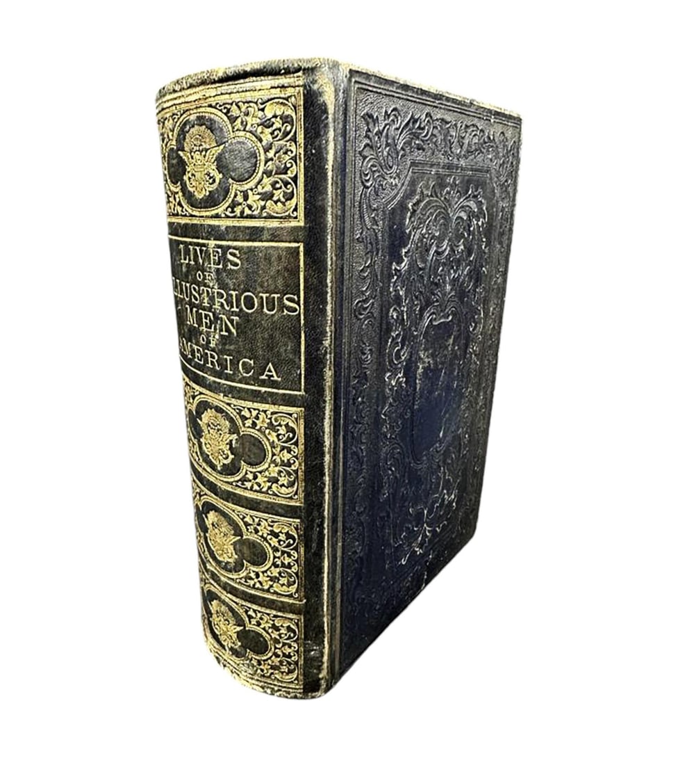 Rare First Edition Lives of Illustrious Men of America by W. L. Barre, Antique Leather Book (1 of 1)