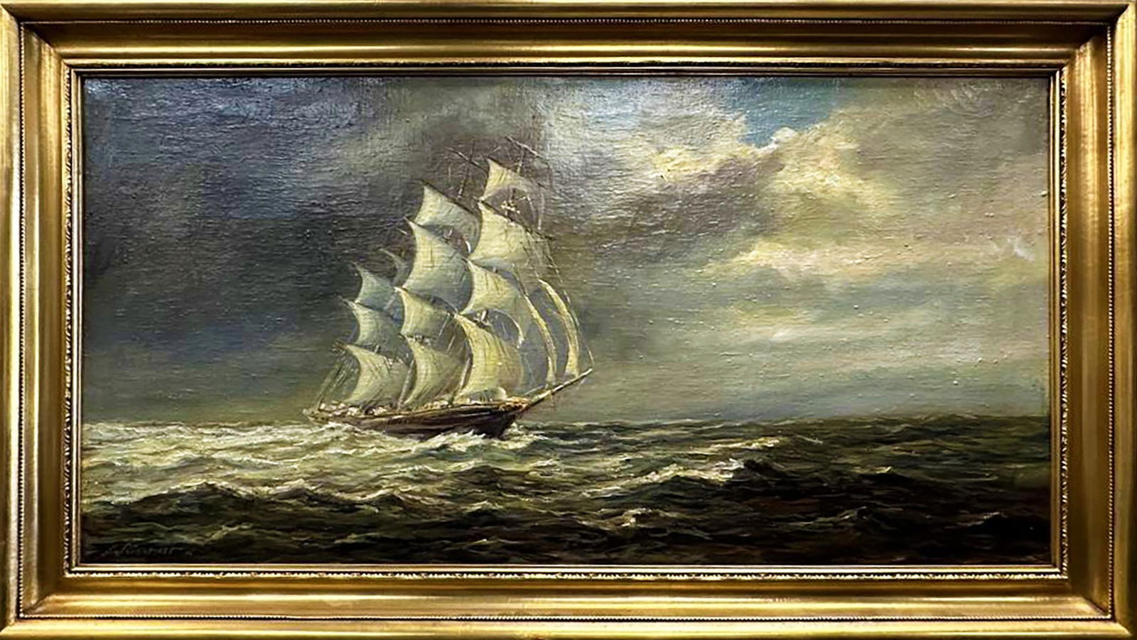 Antique 19th c. English Maritime Oil Painting (1 of 1)
