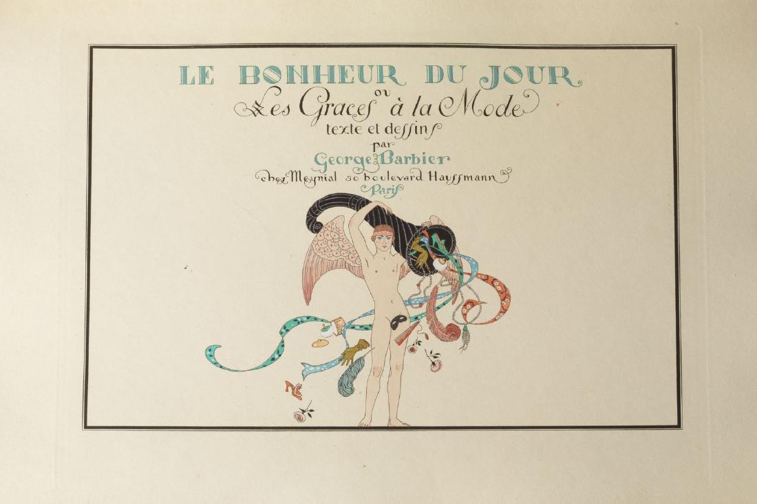Georges BARBIER (1882-1932) - Le bonheur du jour ou Les: Georges BARBIER (1882-1932) - Le bonheur du jour ou Les Grâces à la mode - Texte et dessins - Recueil d'une vingtaine de gravures