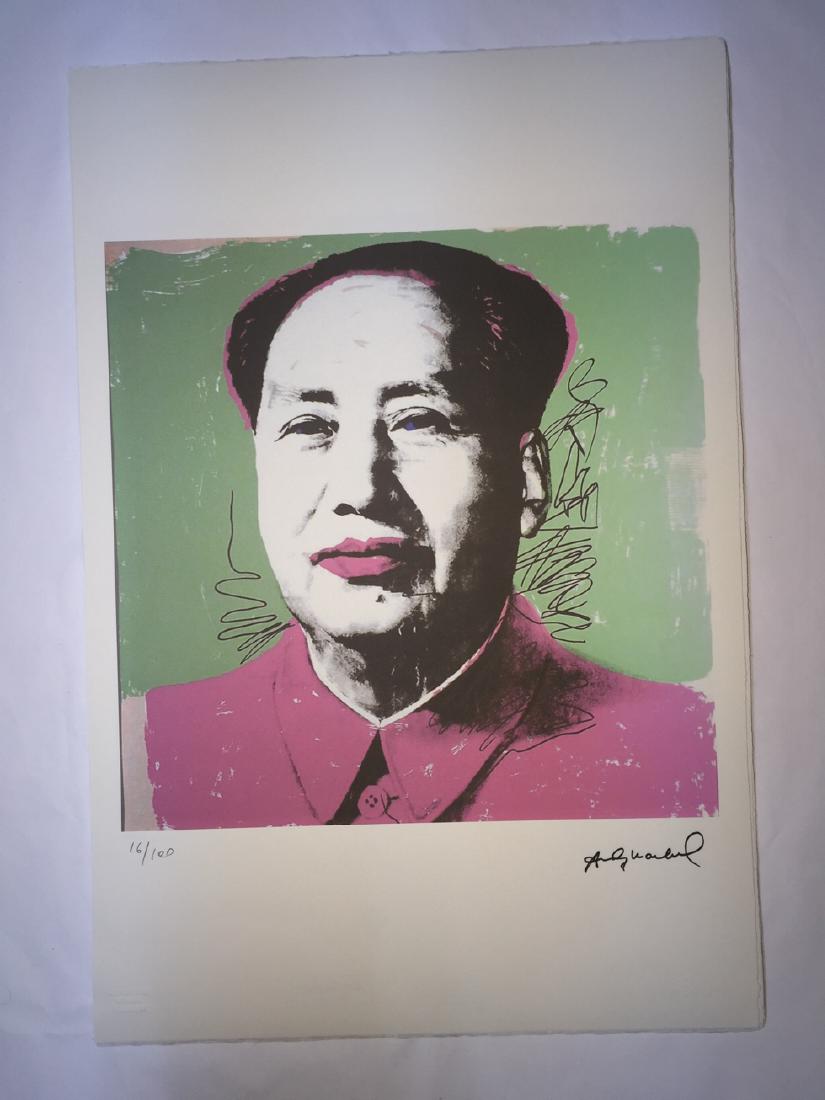 Andy Warhol Lithograph: - Lithograph Andy Warhol numbering Arab - Numbering 100 specimen- Paper size 57,3 x 38.4 cm about- Leaf uncut / illegal 4 sided weight between 180/210- Watermark on the sheet Arches France infinity- T