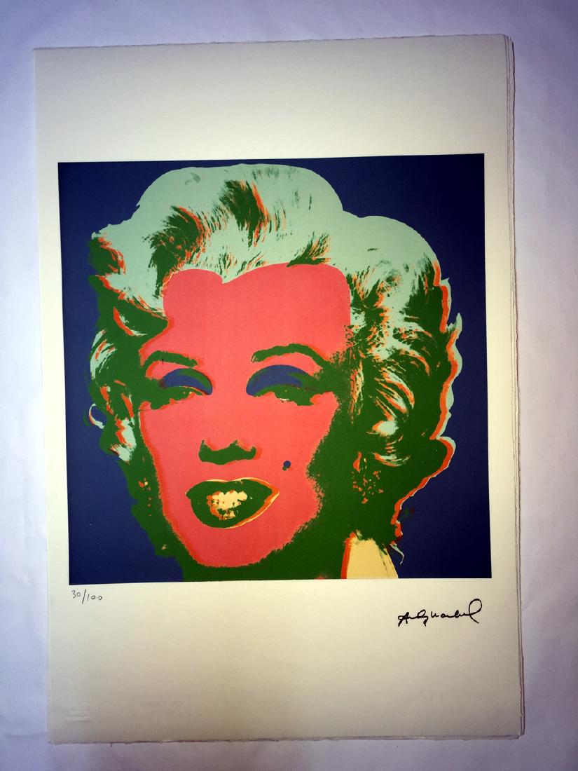 Andy Warhol (after): Lithograph Andy Warhol numbering Arab - Numbering 100 specimen- Paper size 57,3 x 38.4 cm about- Leaf uncut / illegal 4 sided weight between 180/210- Watermark on the sheet Arches France infinity- The