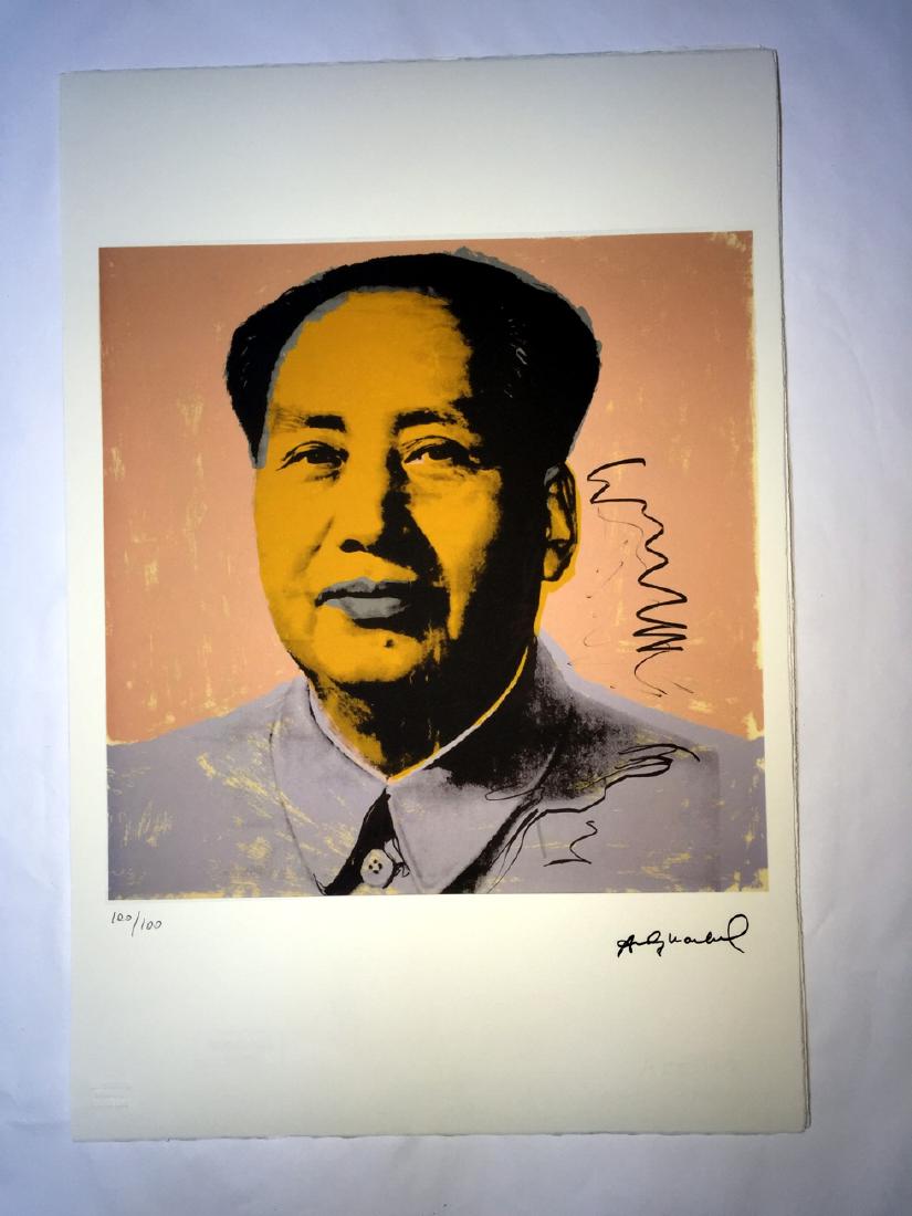 Andy Warhol (after): Lithograph Andy Warhol numbering Arab - Numbering 100 specimen- Paper size 57,3 x 38.4 cm about- Leaf uncut / illegal 4 sided weight between 180/210- Watermark on the sheet Arches France infinity- The