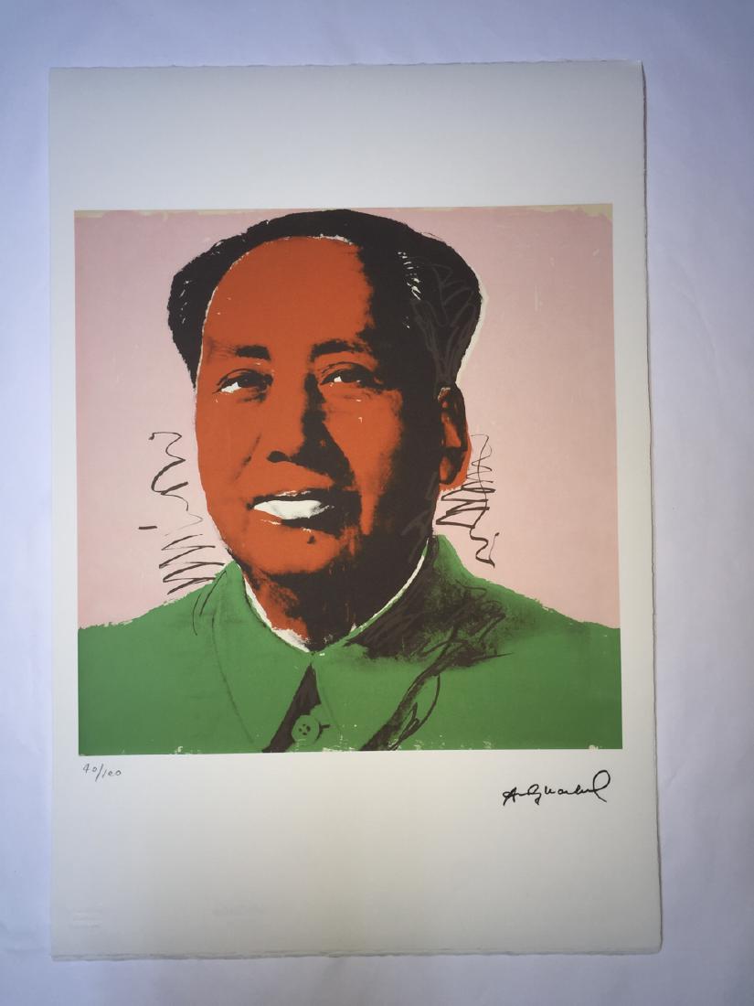 Andy Warhol (after): Lithograph Andy Warhol numbering Arab - Numbering 100 specimen- Paper size 57,3 x 38.4 cm about- Leaf uncut / illegal 4 sided weight between 180/210- Watermark on the sheet Arches France infinity- The