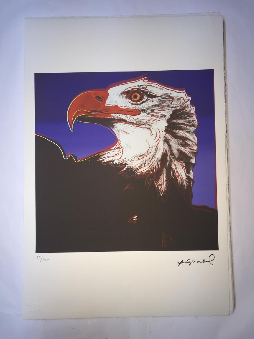 Andy Warhol (after): Lithograph Andy Warhol numbering Arab - Numbering 100 specimen- Paper size 57,3 x 38.4 cm about- Leaf uncut / illegal 4 sided weight between 180/210- Watermark on the sheet Arches France infinity- The