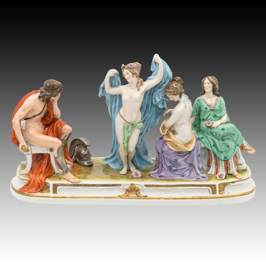 Sitzendorf Figural Grouping Gladiator and Women (1 of 7)