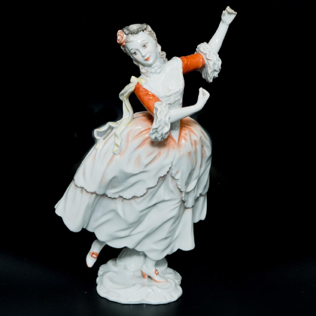Rosenthal Rococo Girl Dancing Orange White Dress (1 of 5)
