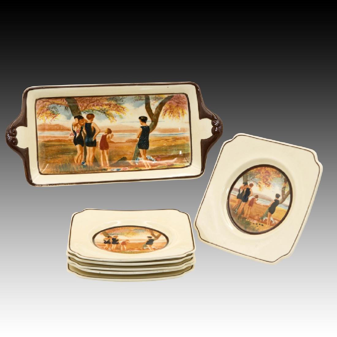 Royal Doulton Sandwich Set Surfing Design (1 of 17)