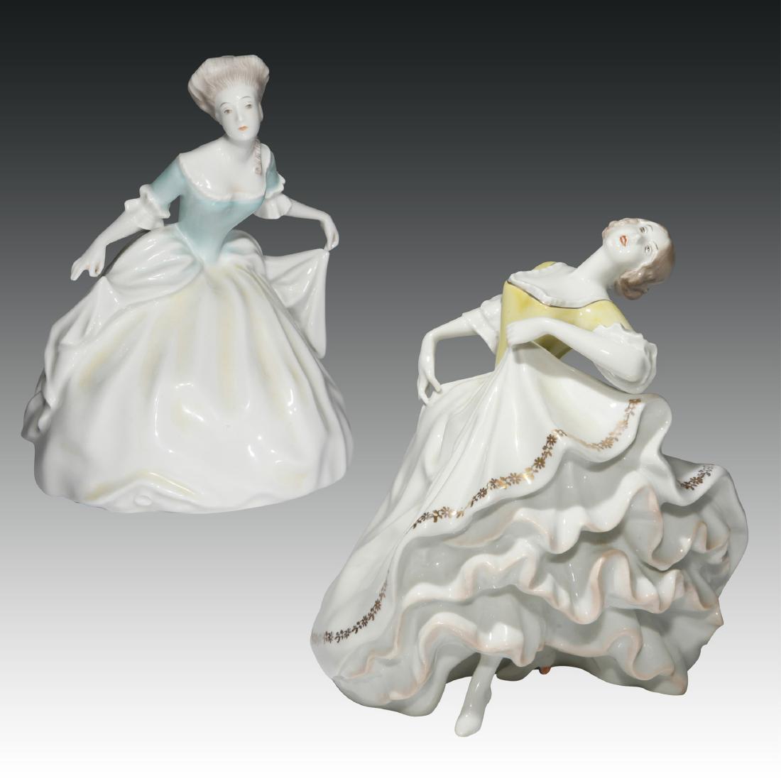 Pair Of Rosenthal Lady Porcelain Figurines
