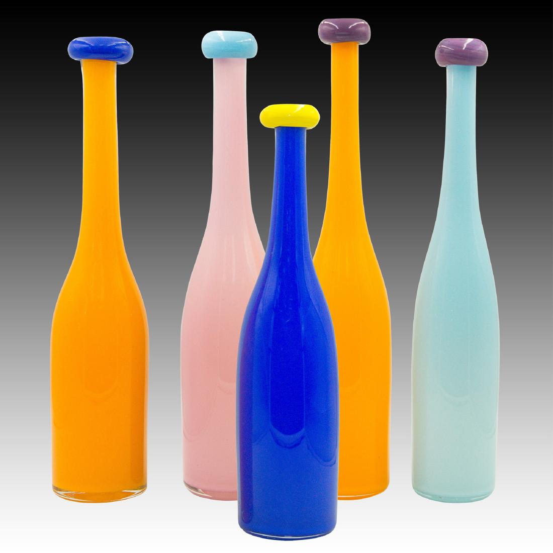 Set of 5 Chuck Vannatta Modern Art Glass Vases (1 of 16)