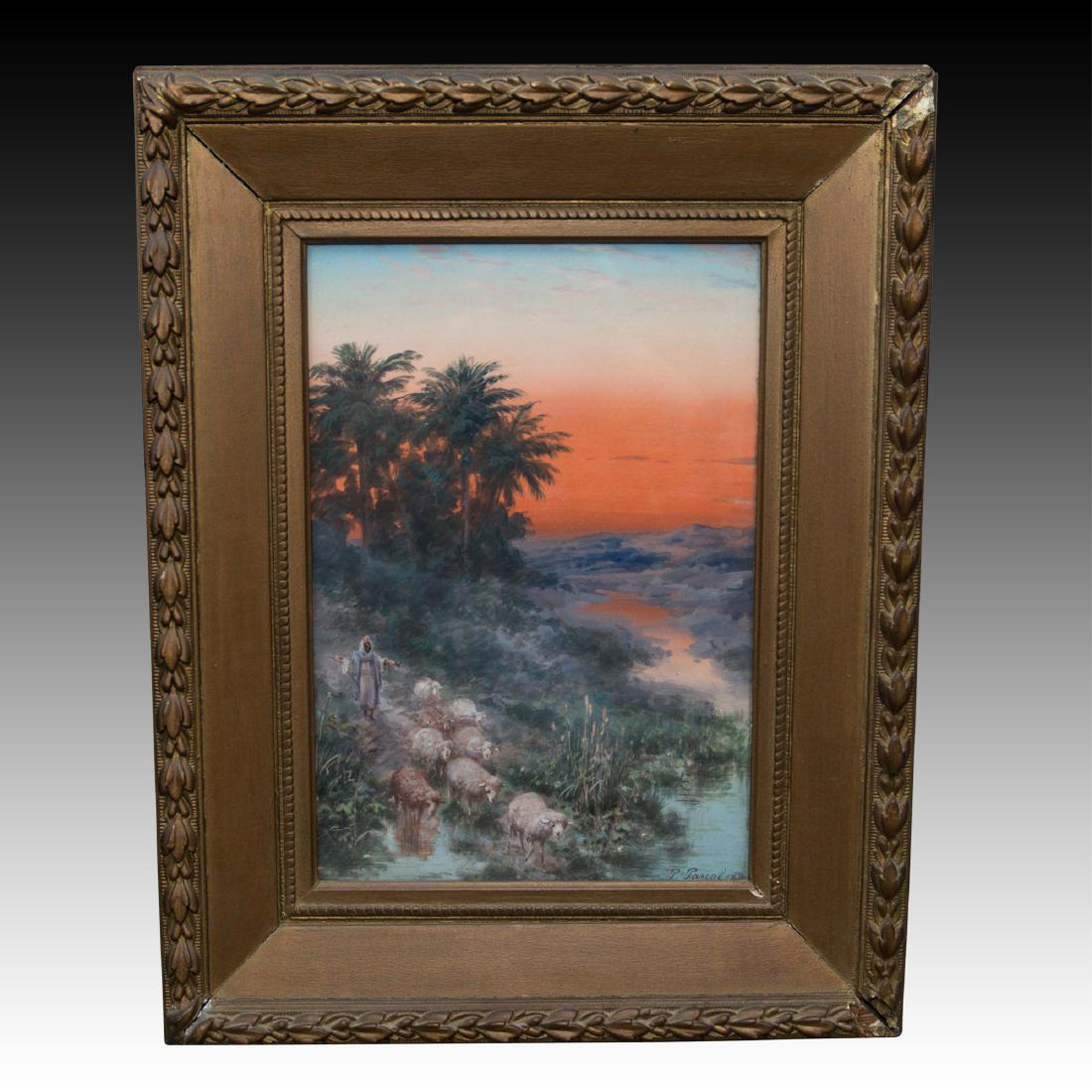 Paul B. Pascal (French, 1832-1903) Watercolor (1 of 2)