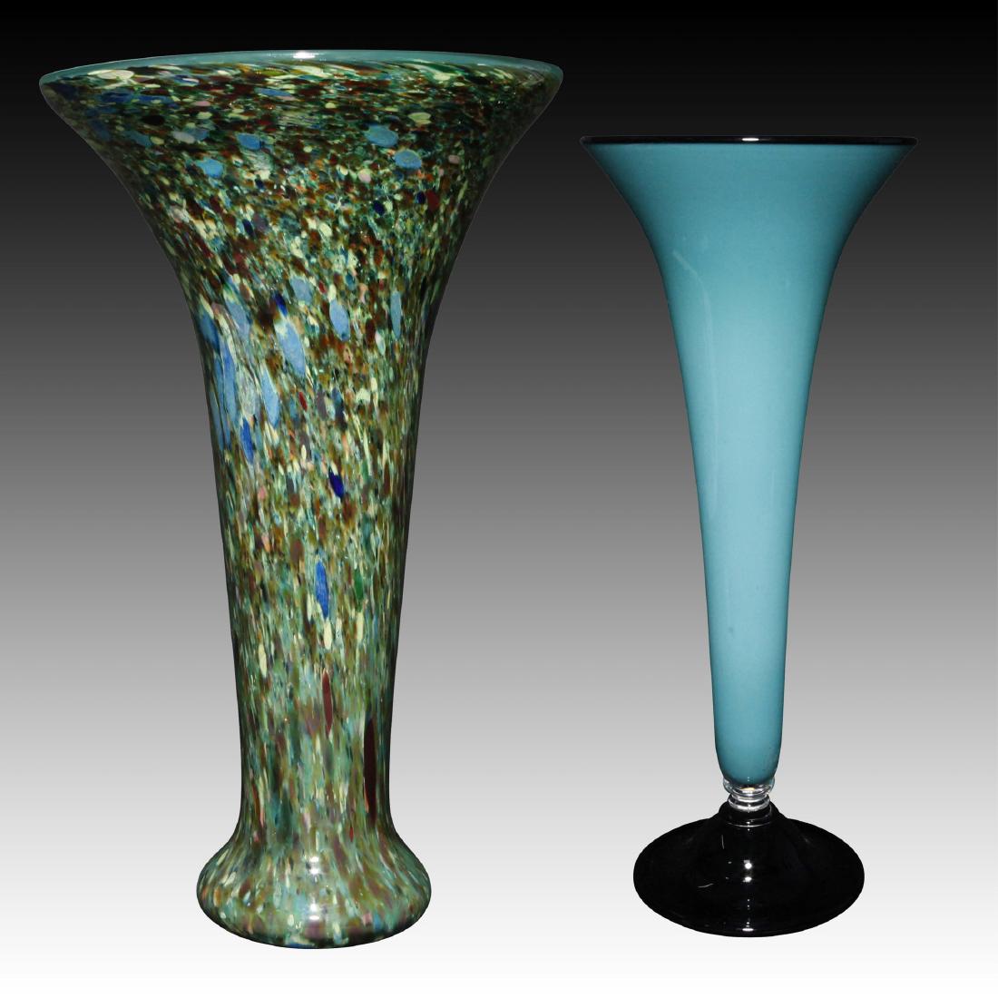 Pair of Modern Studio Art Glass Large Vases (1 of 7)