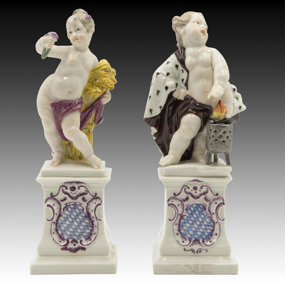 Pair of Nymphenburg German Porcelain  Cherub Figurines (1 of 8)
