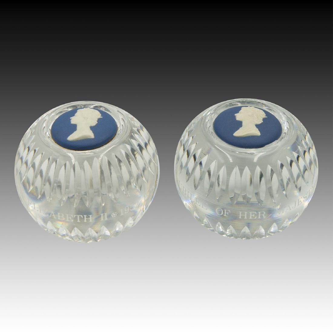 Pair of Wedgwood Jasperware Crystal Paperweights (1 of 7)