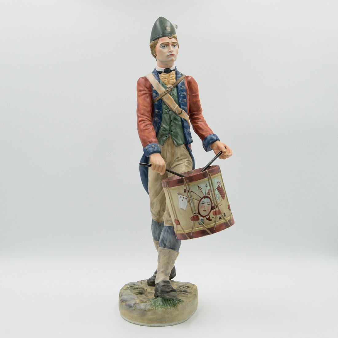 B&G Copenhagen Danish Porcelain Statue Figurine: B&G Copenhagen Danish Porcelain Statue Figurine American Drummer Boy 1st Maryland Circa 1776 Designed by J. Bromley. Limited edition. Signed on the sides and on the bottom =; Country of Origin: Denmar