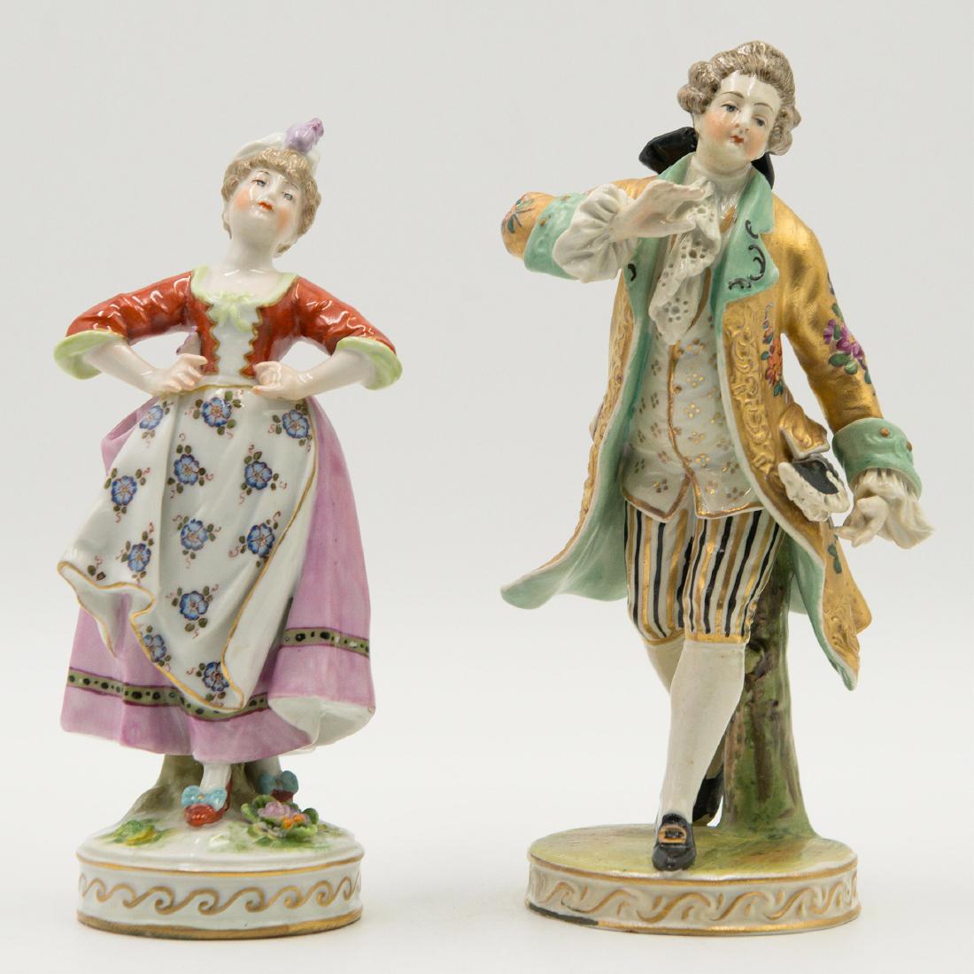 Pair of Capodimonte Colonial Couple Figurines (1 of 3)
