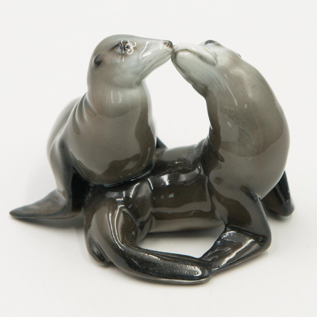 Rosenthal Porcelain Figurine Kissing Seals Group: Rosenthal figurine of kissing sealions designed by Karl Himmelstoss in 1934 at Selb factory. 4.5"L x 4.5"W x 3.5"H =; Country of Origin: Germany