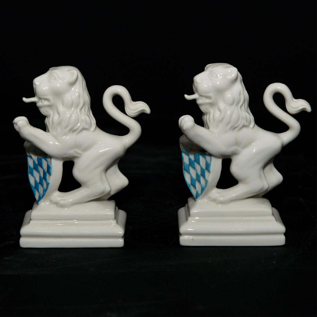 Pair of Nymphenburg Bavarian Lions Figurines (1 of 4)