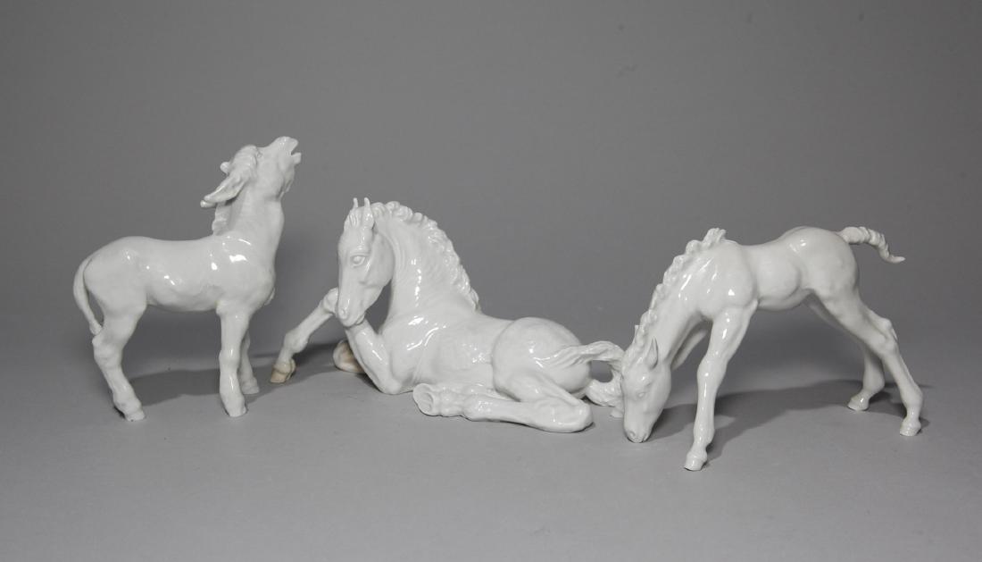 Group of 3 Meissen White Horses Figurines (1 of 7)