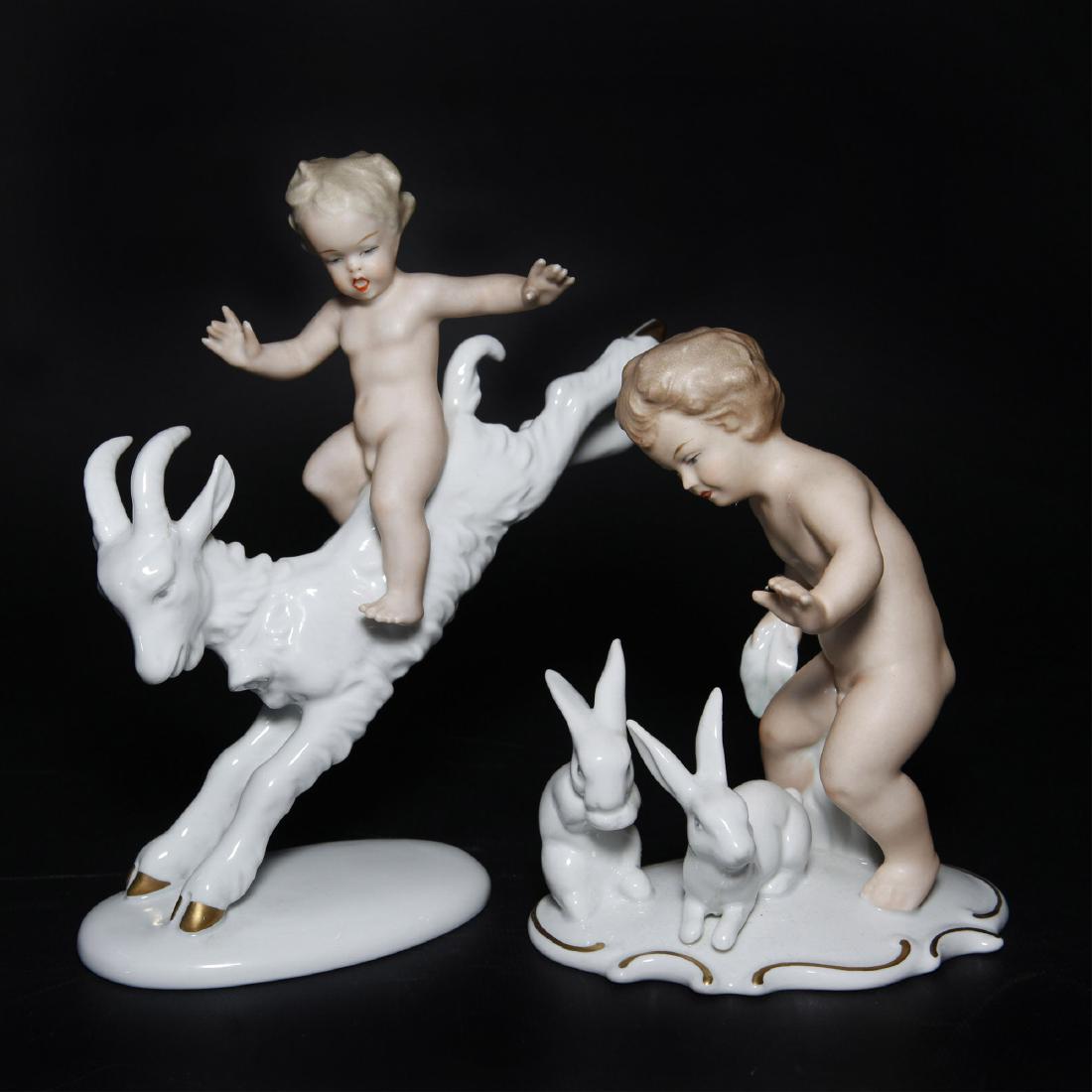 Pair of Wallendorf German Porcelain Boy Figurines (1 of 3)