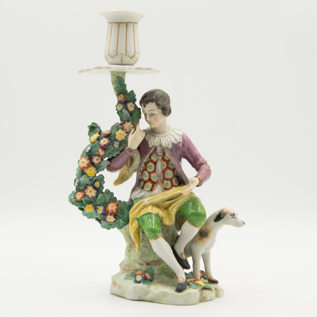 Ludwigsburg German Porcelain Group Candlestick (1 of 6)