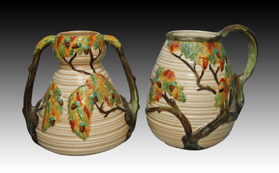 Set of 2 Carlton Ware England Pottery Vases (1 of 3)