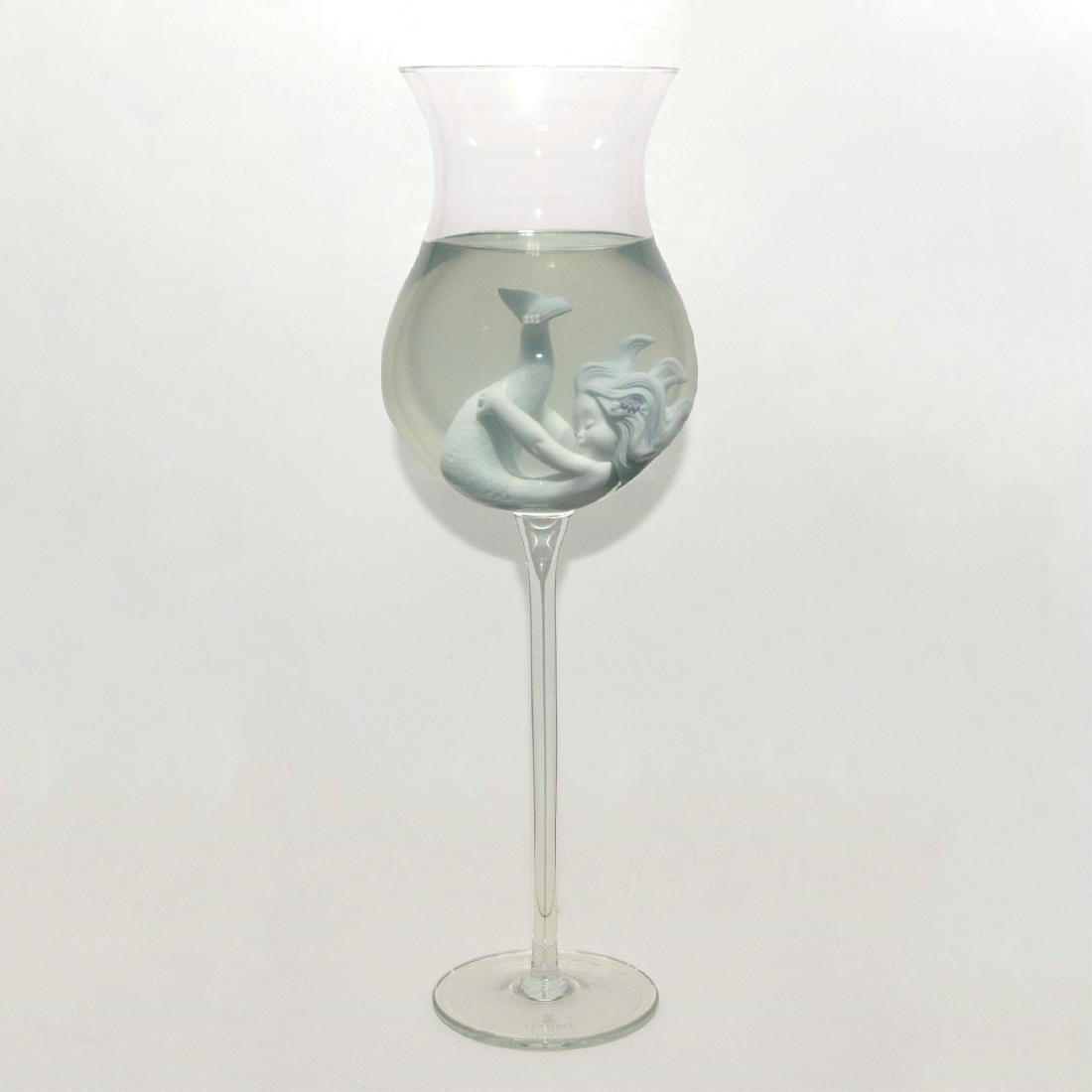 Lladro Large Mermaid In a Glass Sculpture (1 of 3)